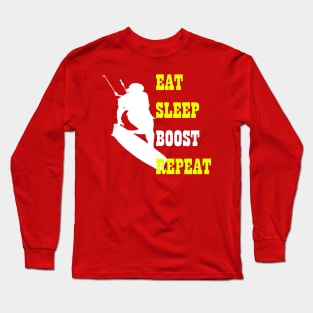 Kitesurfer Life Eat Sleep Boost Repeat Retro Style Long Sleeve T-Shirt